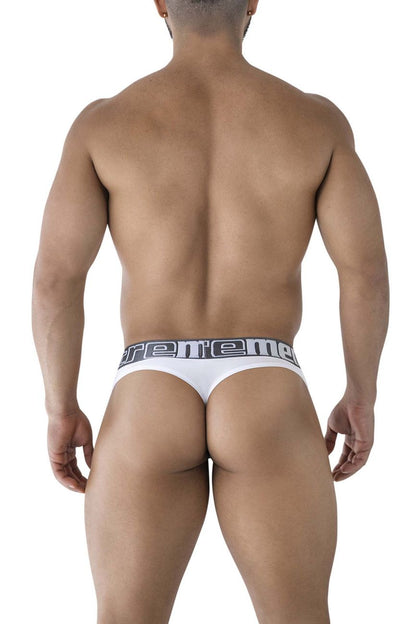 White xtremen 91208b microfiber briefs with gray elastic waistband and black xtreme logo detailing