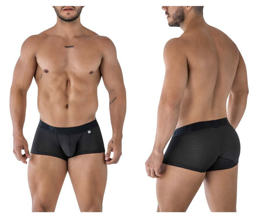 Black xtremen 91209b microfiber trunks with textured waistband and subtle logo on the side