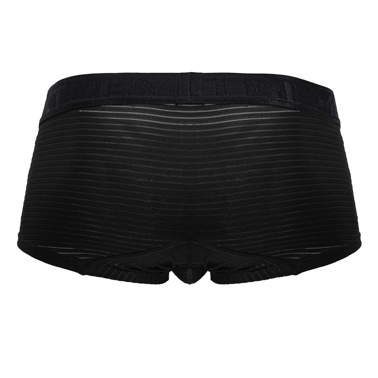 Black xtremen 91209b microfiber trunks with ribbed texture and elastic waistband designed for men