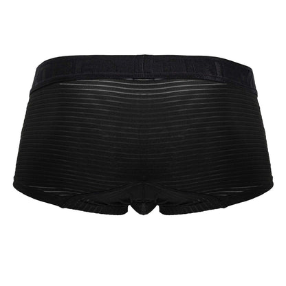 Black xtremen 91209b microfiber trunks with ribbed texture and elastic waistband designed for men