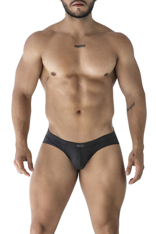 Black xtremen 91210b microfiber briefs with sleek form-fitting design and subtle waistband logo