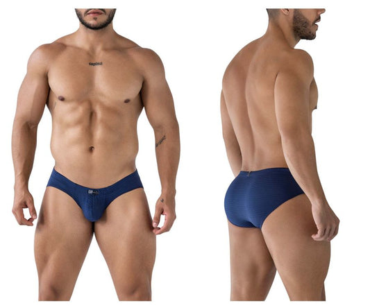 Navy blue textured men’s briefs made of microfiber xtremen 91210b offering comfort and support