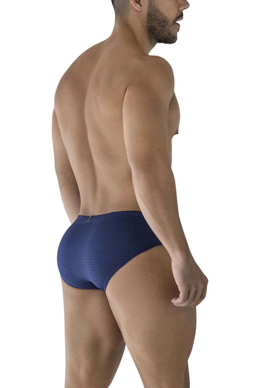 Navy blue textured microfiber briefs xtremen 91210b showing front side for comfortable everyday wear
