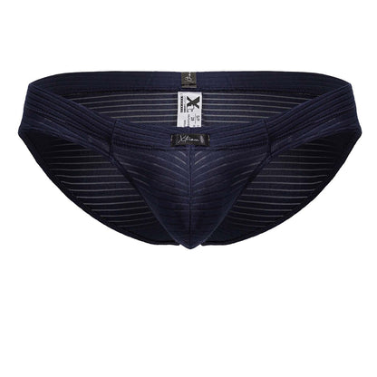 Navy blue xtremen 91210b microfiber briefs for men with striped texture and branded tags