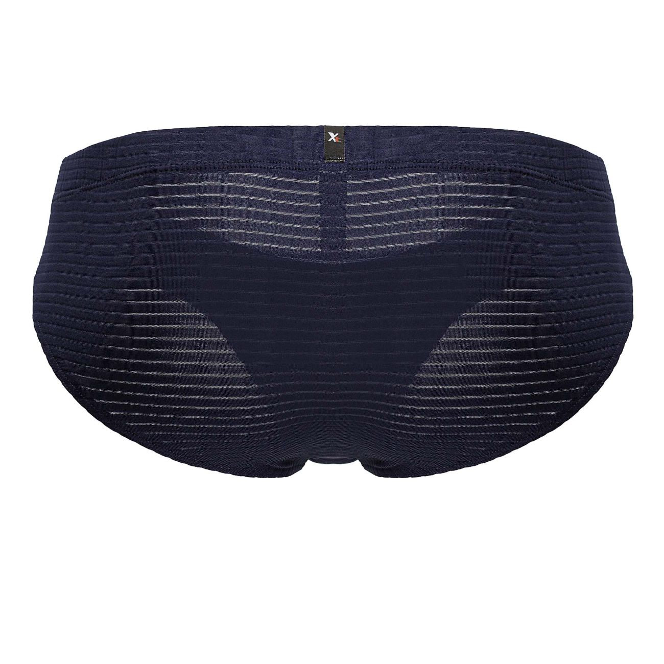 Dark navy blue xtremen 91210b microfiber briefs for men with subtle horizontal ribbed texture and black brand tag at waistband