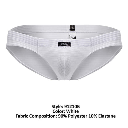 White xtremen 91210b microfiber briefs with ribbed texture and elastic waistband for comfortable support