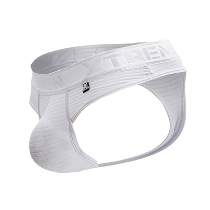White xtreme men’s briefs with ribbed microfiber fabric and elastic waistband featuring xtreme logo