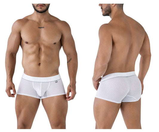White mesh briefs with a solid white waistband in xtremen 91212b microfiber trunks color white material