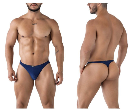 Navy blue Xtremen 91214B microfiber mesh briefs with a small metallic logo on the front