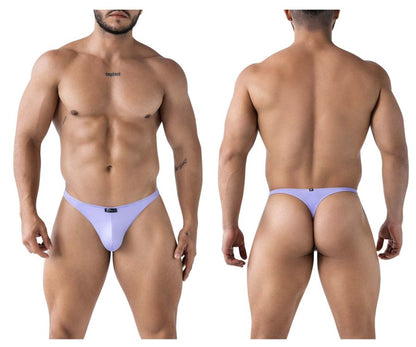 Lavender-colored microfiber thong with a small black logo on the front band xtremen 91217 microfibers