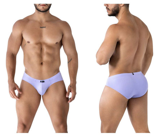 Xtremen 91218 microfiber lilac men’s briefs with a smooth, form-fitting design and small logo on the waistband