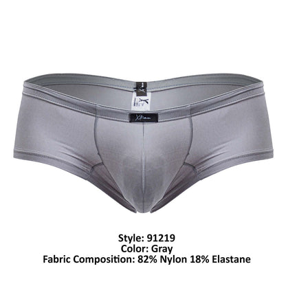 Gray xtremen 91219 microfiber trunks made of 82 nylon 18 elastane with a sleek form-fitting design and branded waistband