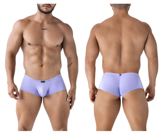Xtremen 91219 microfiber trunks in lilac are form fitting men’s briefs with smooth fabric and a subtle logo on the waistband