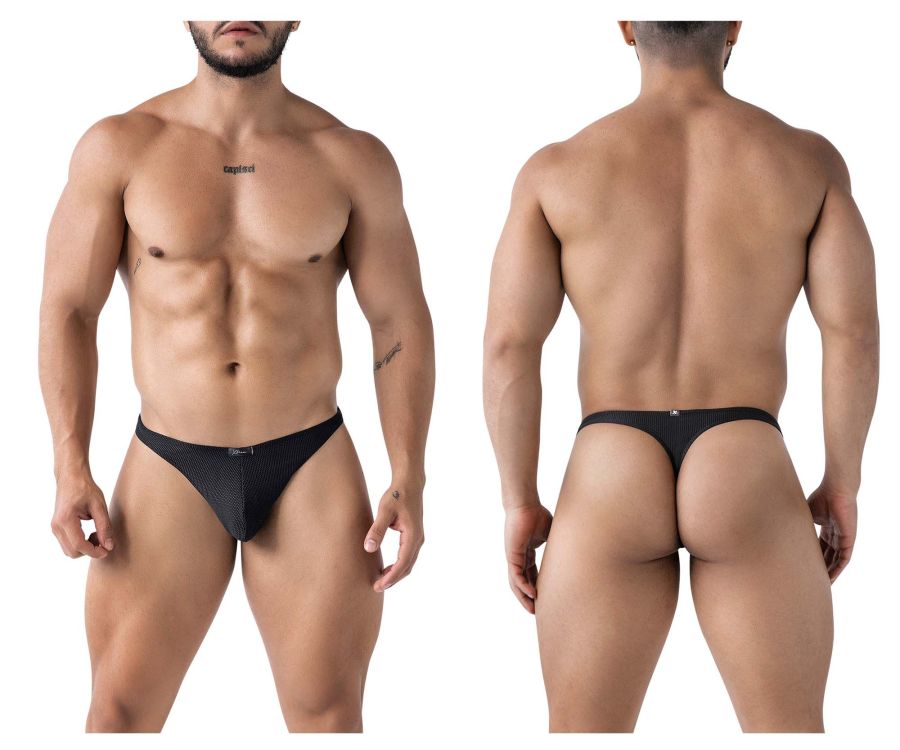 Xtremen 91223 microfiber black briefs with a subtle pattern and small logo on the waistband