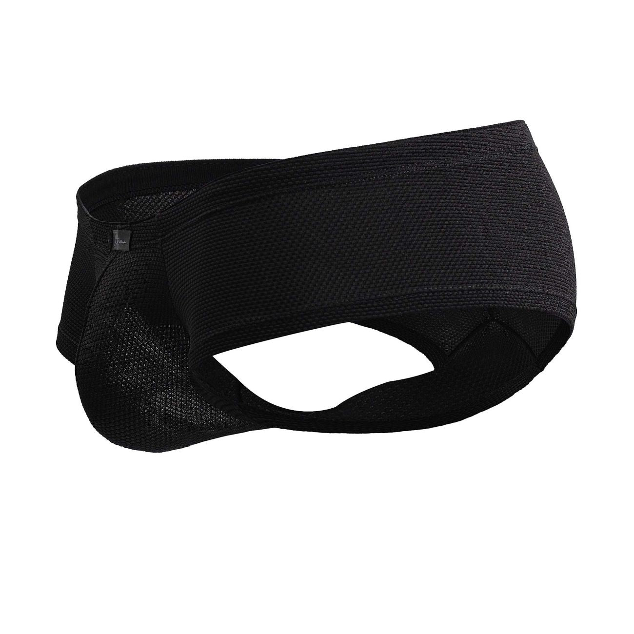Xtremen 91225 black microfiber athletic support briefs with contoured design and reinforced mesh side panels