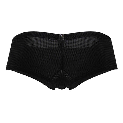 Black xtremen 91225 microfiber trunks with breathable textured mesh fabric and a small branded waistband tag
