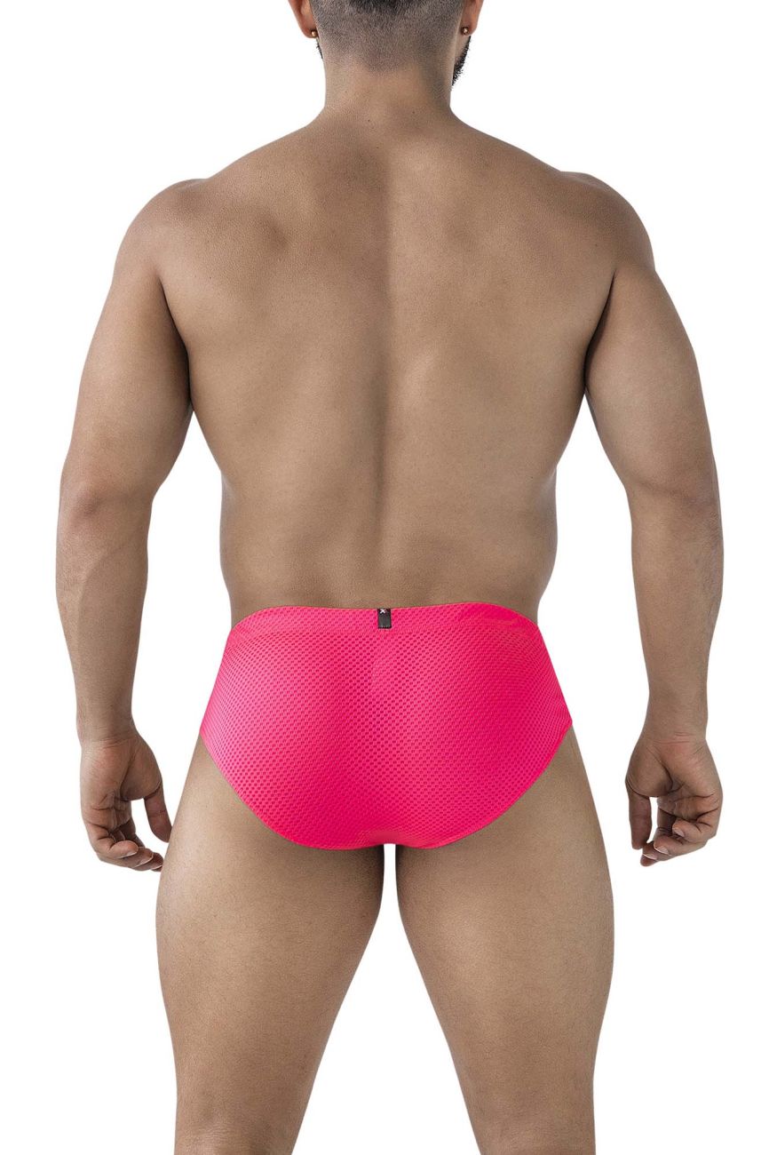 Xtremen 91227 microfiber briefs in bright fuchsia featuring breathable mesh fabric for comfortable everyday wear
