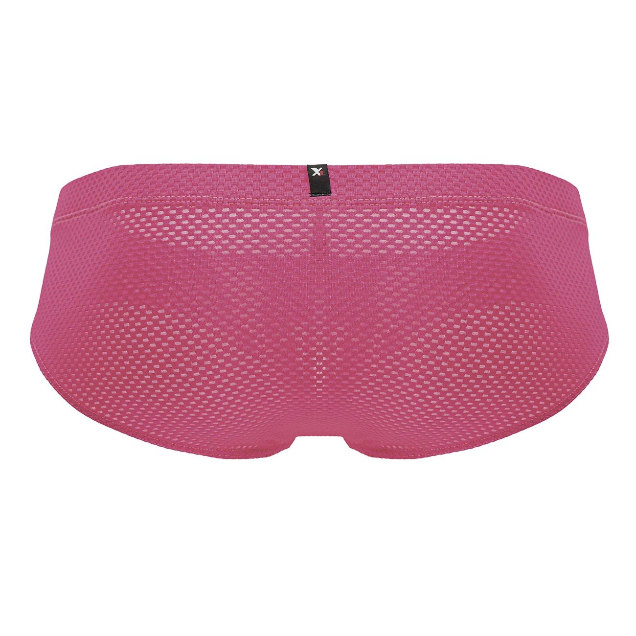 Pink fuchsia xtremen 91227 microfiber briefs with mesh fabric and black brand tag at the waistband