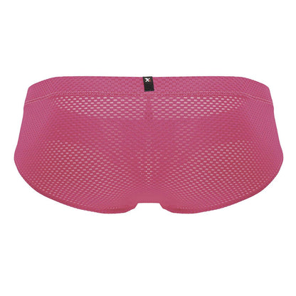 Pink fuchsia xtremen 91227 microfiber briefs with mesh fabric and black brand tag at the waistband