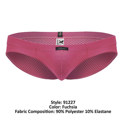 Fuchsia xtremen 91227 microfiber briefs with breathable mesh texture and elastic waistband for men