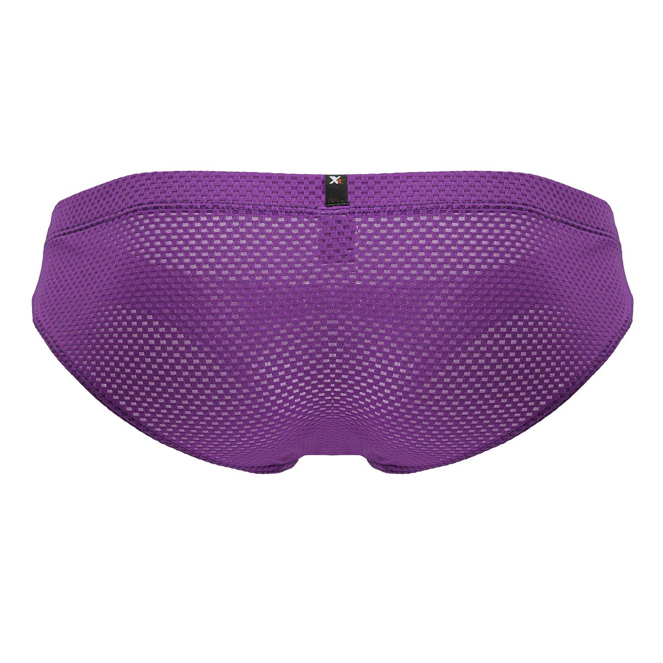 Purple Xtremen 91227 microfiber briefs with a subtle textured pattern and small black brand tag at the waistband