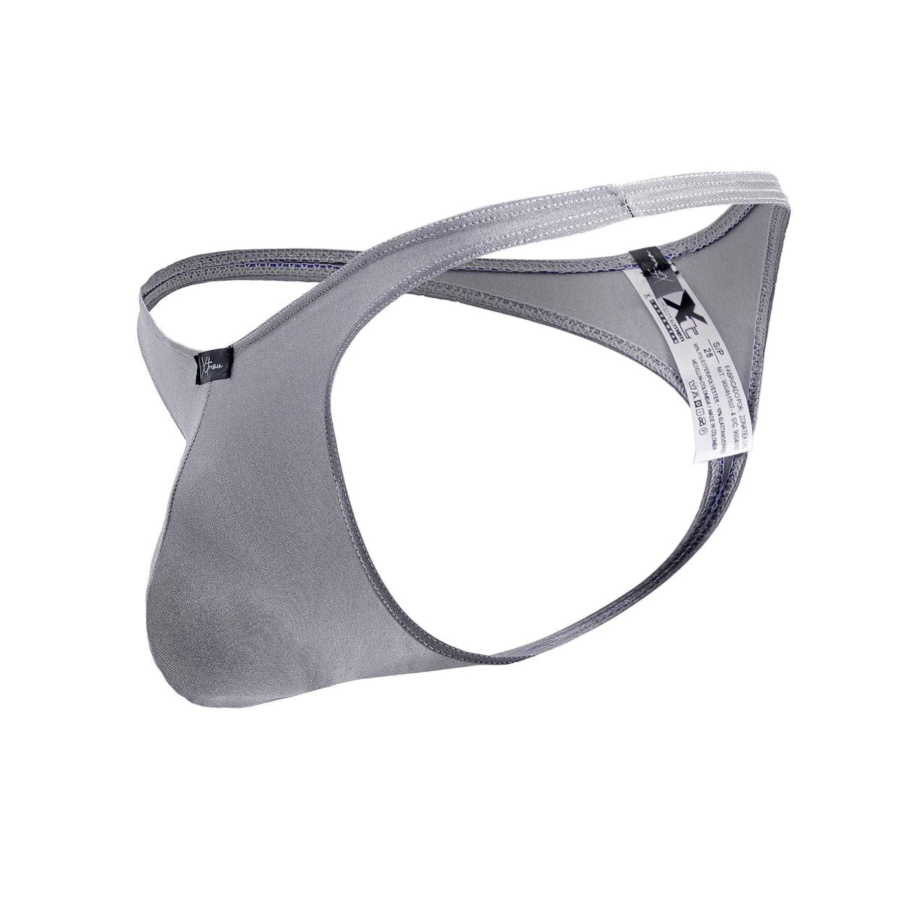 Gray men’s thong xtremen 91232 made of smooth stretchy microfiber fabric with sleek design and reinforced stitching