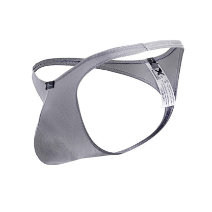 Gray men’s thong xtremen 91232 made of smooth stretchy microfiber fabric with sleek design and reinforced stitching