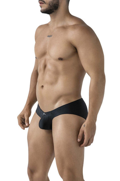 Black xtremen 91233 microfiber briefs with snug form-fitting design and small logo on waistband