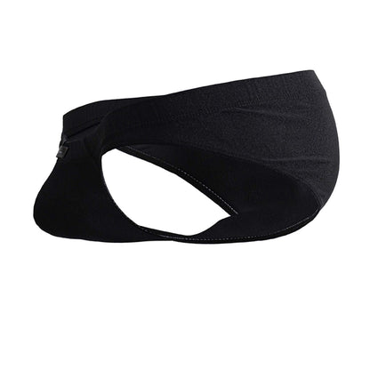 Black xtremen 91233 microfiber briefs with sleek form-fitting design and subtle stitching details