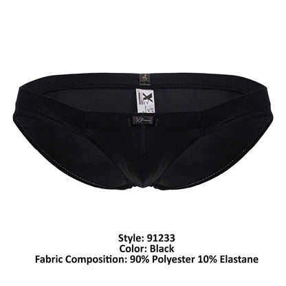 Black xtremen 91233 microfiber briefs with sleek form-fitting design made of 90 polyester and 10 elastane