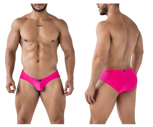 Xtremen 91233 microfiber briefs in fuchsia featuring bright pink color, sleek form-fitting design, and small front logo