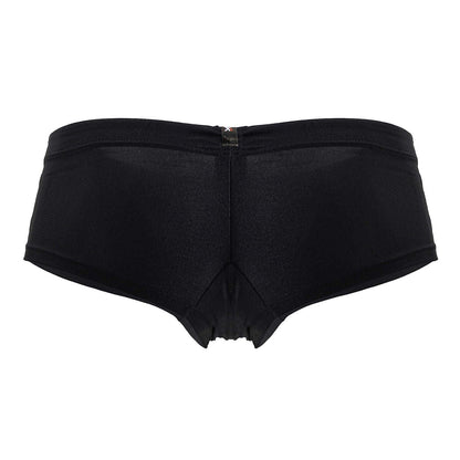 Black xtremen 91234 microfiber trunks with form-fitting smooth stretchy fabric and central seam detail