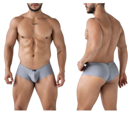 Gray xtremen 91234 microfiber trunks with sleek form-fitting design and subtle waistband branding for men