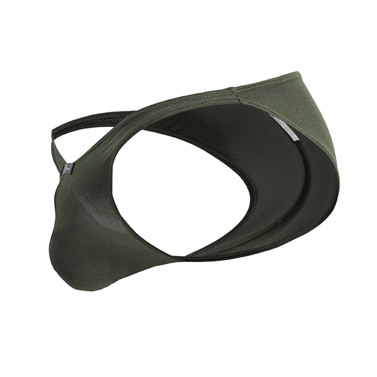 Olive green xtremen 91239 microfiber bikini briefs with sleek form-fitting design and subtle stitching details