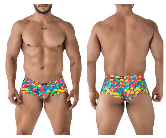 Xtremen 91249 printed trunks mens briefs with vibrant rainbow-colored bubble pattern for comfortable wear