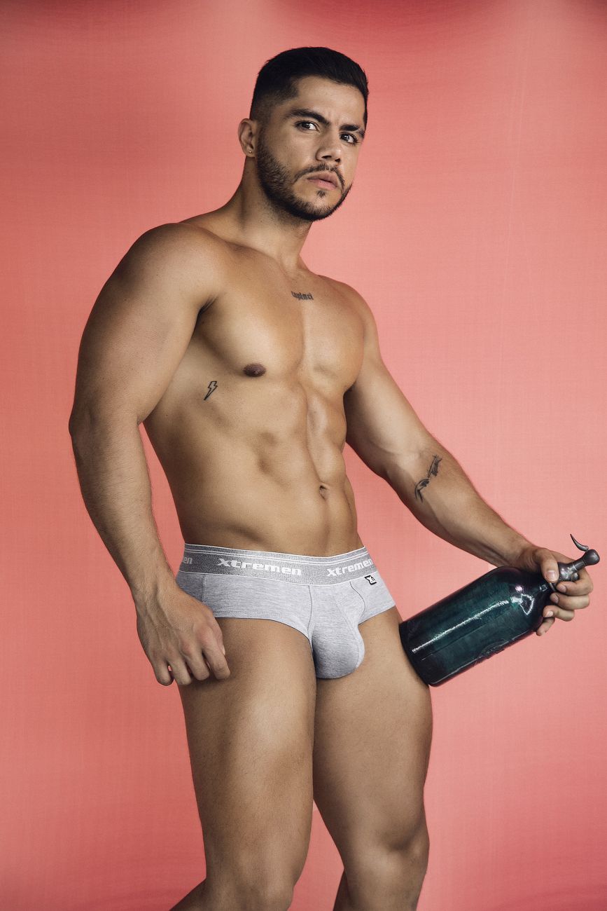 Slip en coton mélangé Xtremen 41315, couleur gris jaspe