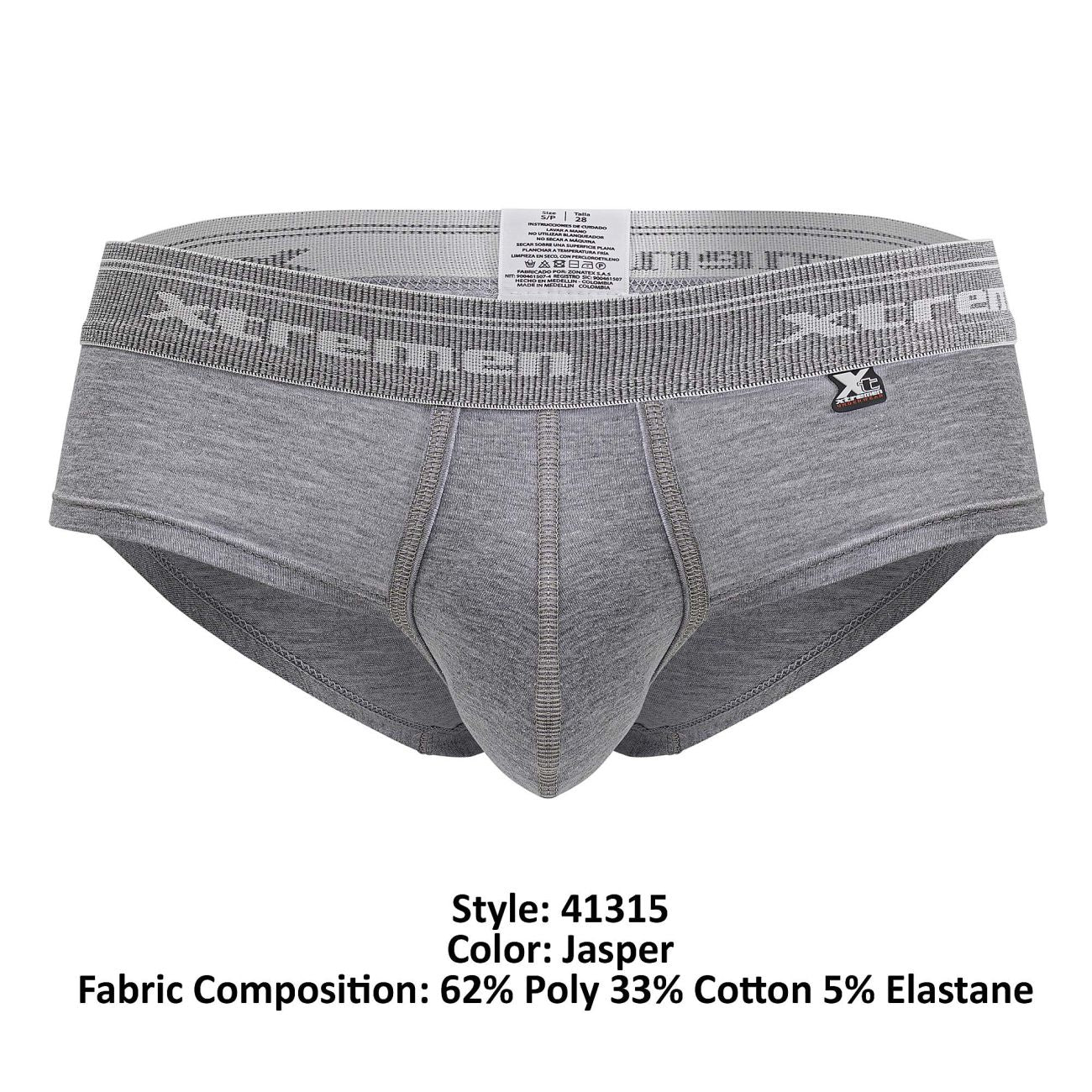 Slip en coton mélangé Xtremen 41315, couleur gris jaspe
