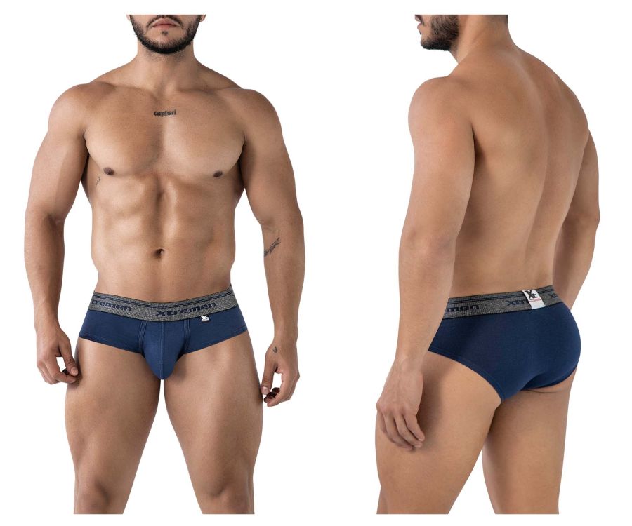 Slip en coton mélangé Xtremen 41315, couleur bleu marine