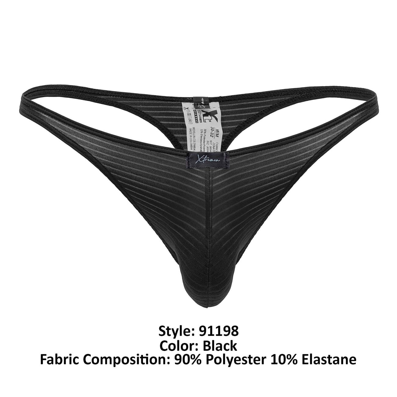 Xtremen 91198 Jacquard-Tangas Farbe Schwarz