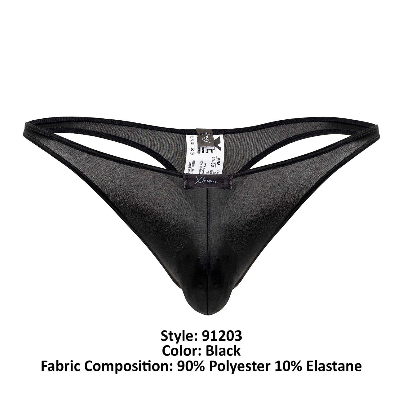 Xtremen 91203 Mikrofaser-Tangas Farbe Schwarz