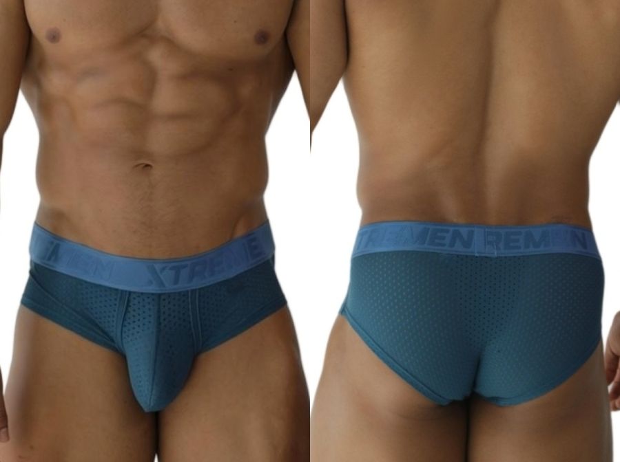 Blue Xtremen 91250 microfiber mesh briefs in petrol color with an elastic men rem waistband for men