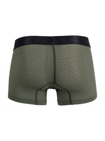 Olive green microfiber mesh boxer briefs with black extreme logo waistband military green xtremen 91251