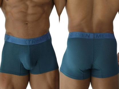 Teal xtremen 91251 microfiber mesh boxer briefs with blue men elastic waistband in petrol color for men