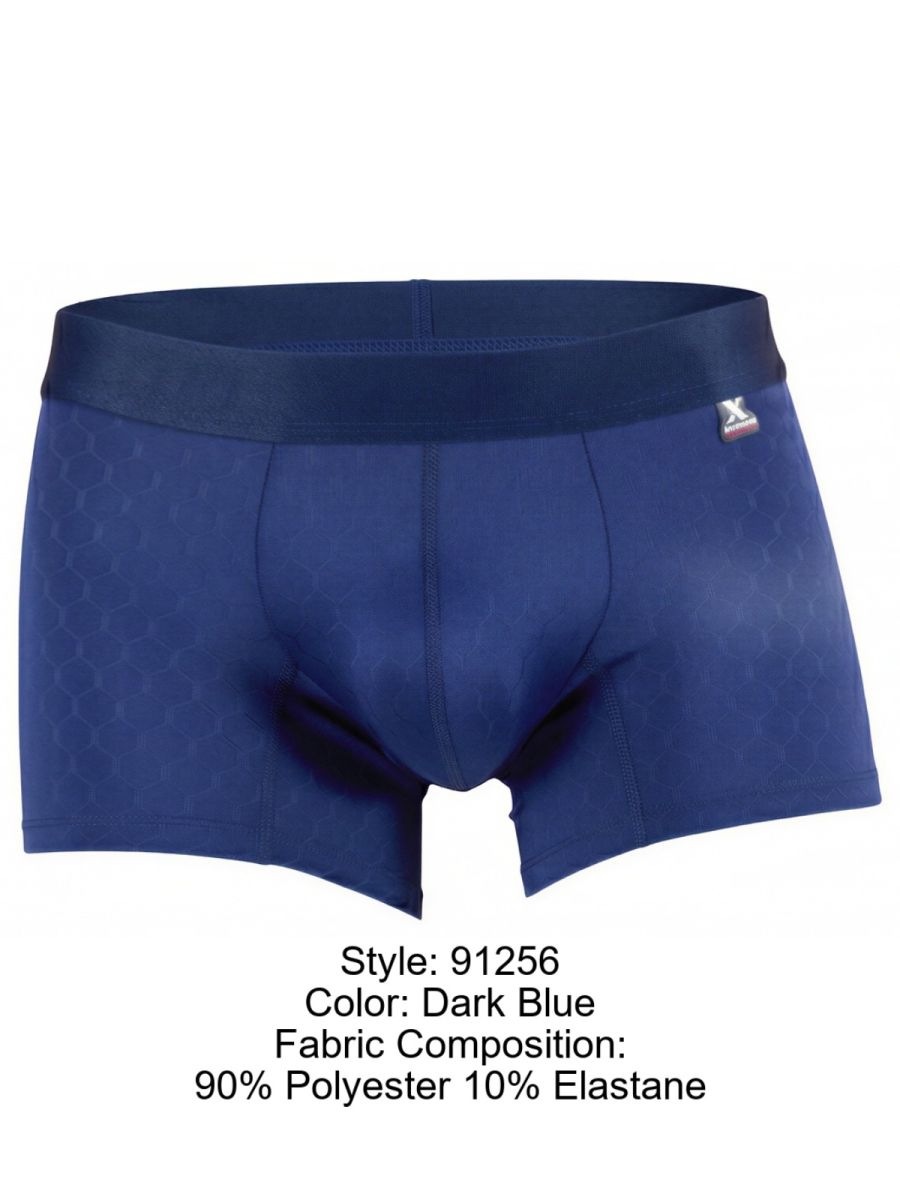 Xtremen dark blue boxer brief with a textured honeycomb pattern and wide elastic waistband.