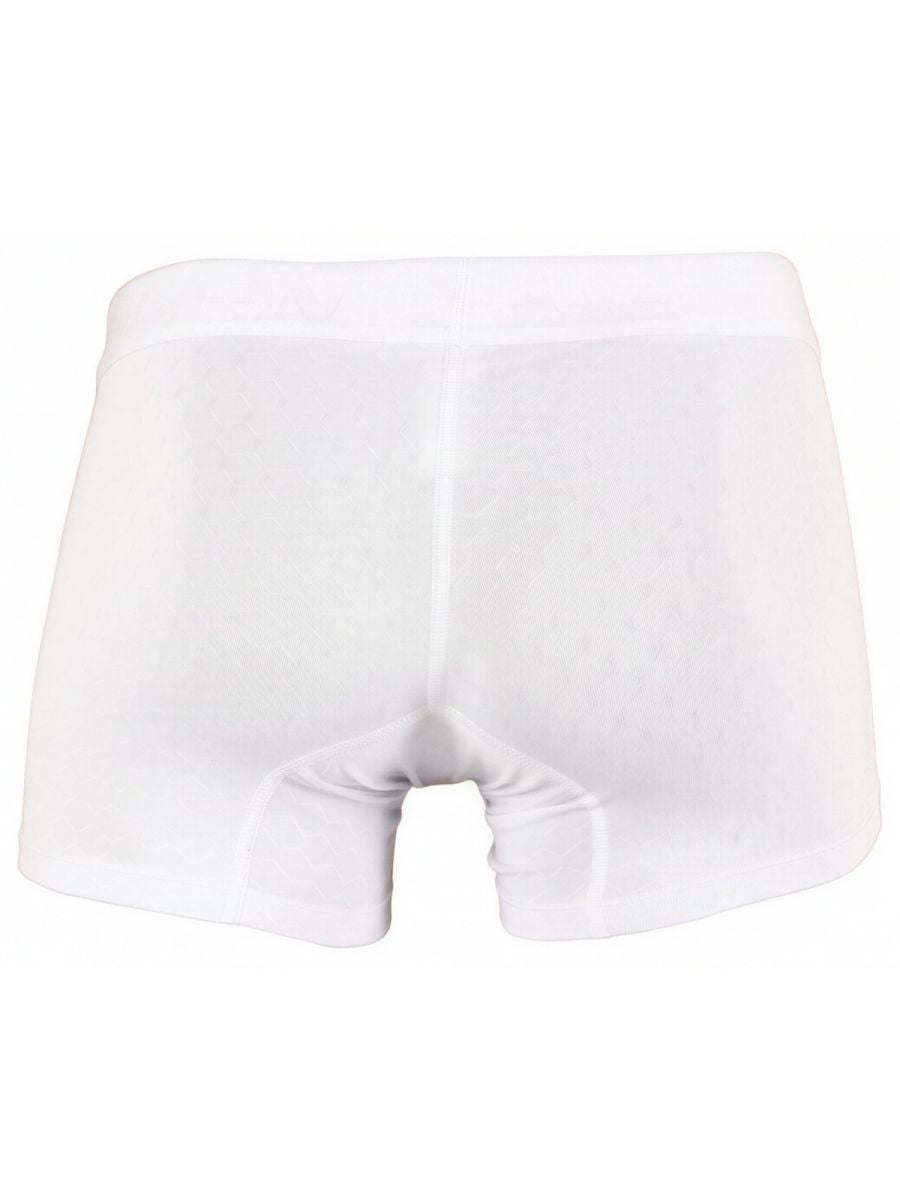 Xtremen white boxer briefs with a subtle textured pattern and a sleek, form-fitting design on a plain background.