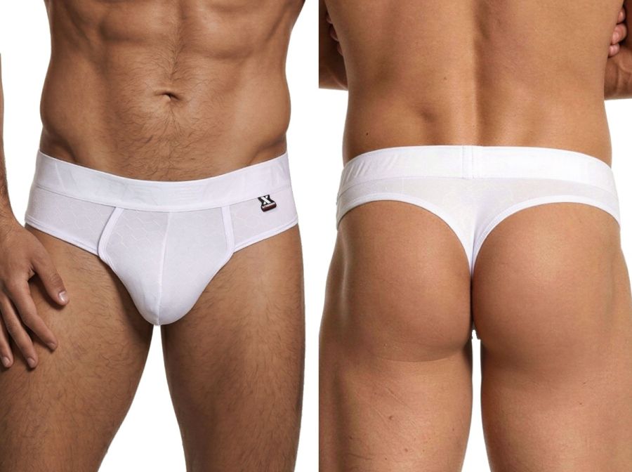Xtremen 91257 Caleçons Homme String Confort Microfibre Lisse Couleur Blanc