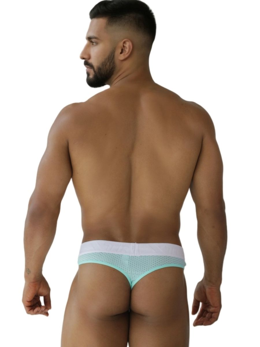 Xtremen 91268 microfiber mesh briefs in light blue with a white waistband color seawater for comfortable wear