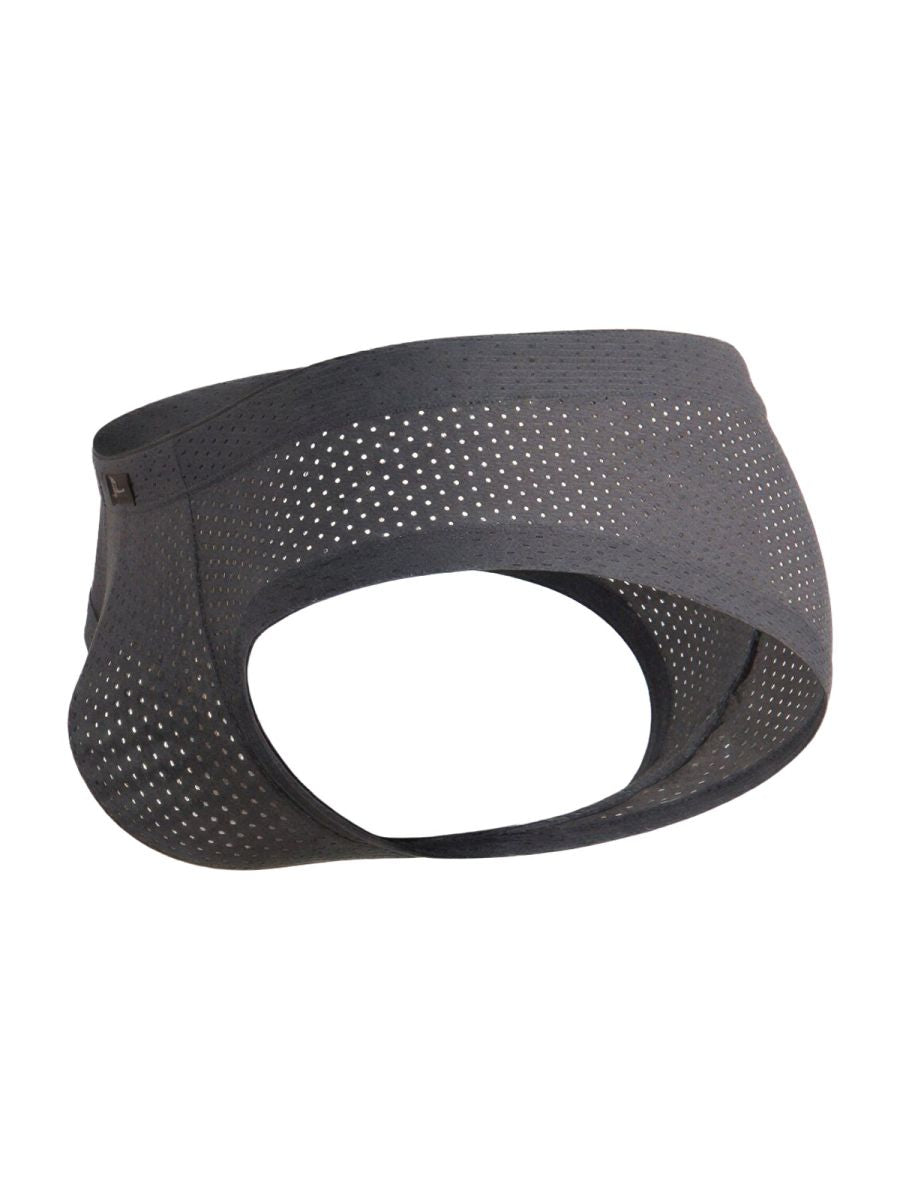 Black xtremen 91269 microfiber mesh briefs with perforated design and snug form-fitting support
