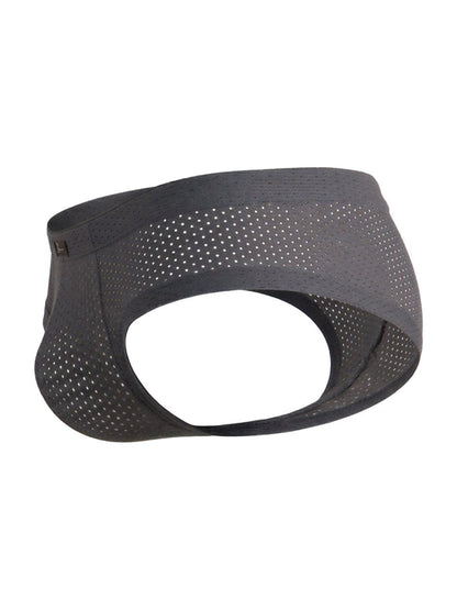 Black xtremen 91269 microfiber mesh briefs with perforated design and snug form-fitting support