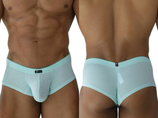Xtremen 91269 microfiberglass mesh briefs in seawater color with solid waistband and small black logo on front
